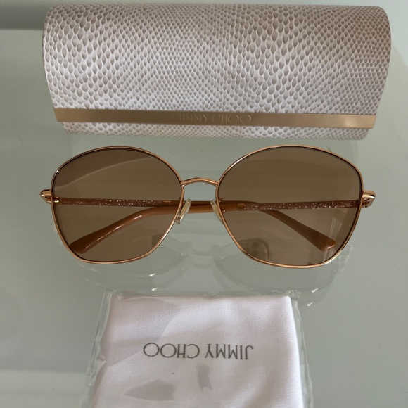 JIMMY CHOO MARILIA/G/SK Gold Nude Glitter Sunglasses main image 4